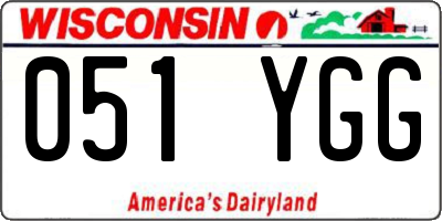 WI license plate 051YGG
