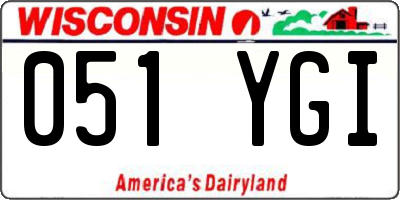 WI license plate 051YGI