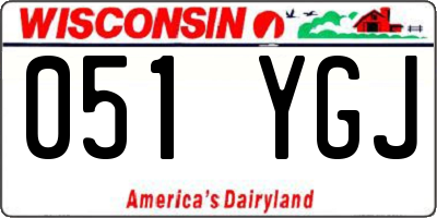 WI license plate 051YGJ