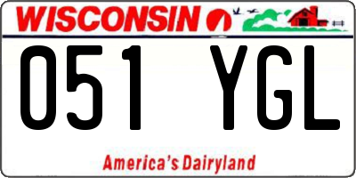 WI license plate 051YGL