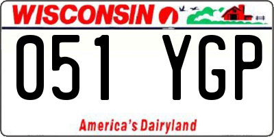 WI license plate 051YGP