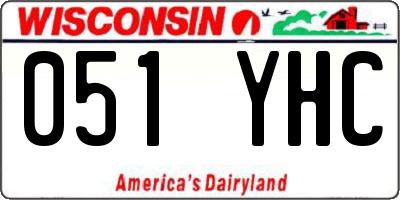 WI license plate 051YHC