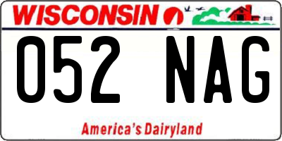 WI license plate 052NAG