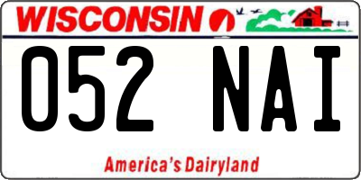 WI license plate 052NAI