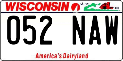 WI license plate 052NAW