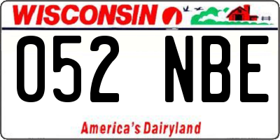 WI license plate 052NBE