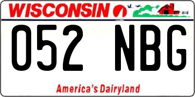 WI license plate 052NBG