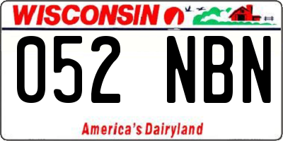 WI license plate 052NBN