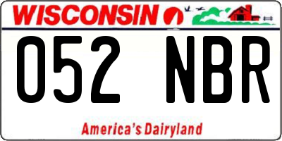 WI license plate 052NBR
