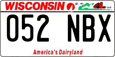 WI license plate 052NBX