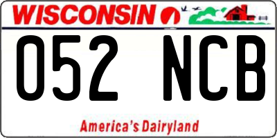 WI license plate 052NCB