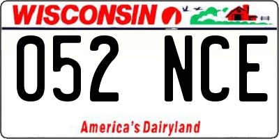 WI license plate 052NCE