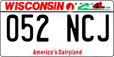 WI license plate 052NCJ