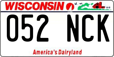 WI license plate 052NCK
