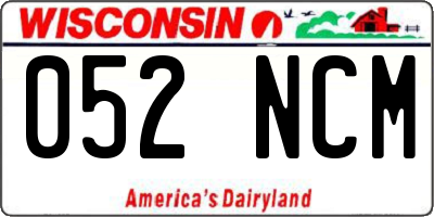 WI license plate 052NCM