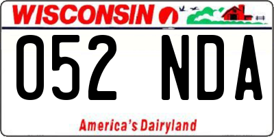WI license plate 052NDA