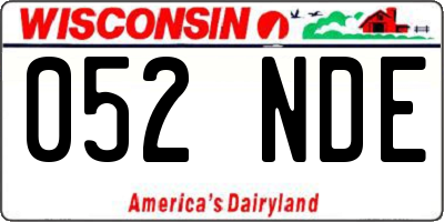 WI license plate 052NDE