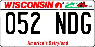 WI license plate 052NDG