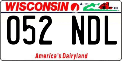 WI license plate 052NDL