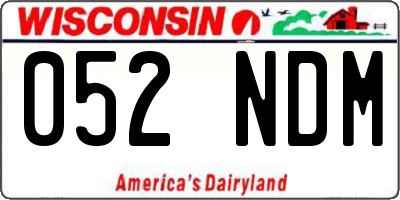 WI license plate 052NDM