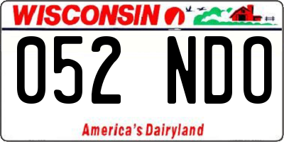 WI license plate 052NDO