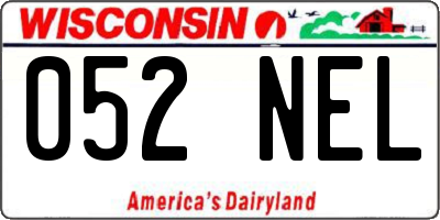 WI license plate 052NEL