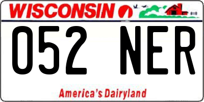 WI license plate 052NER