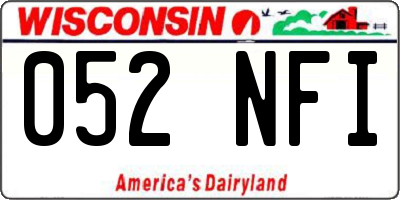 WI license plate 052NFI