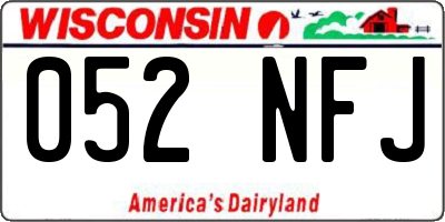 WI license plate 052NFJ