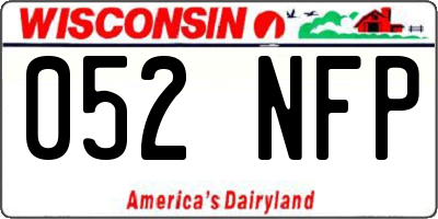 WI license plate 052NFP