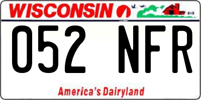 WI license plate 052NFR