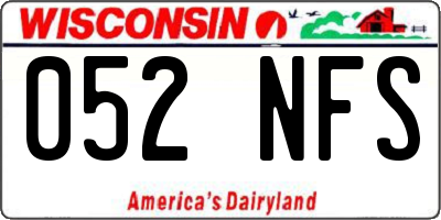 WI license plate 052NFS