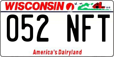 WI license plate 052NFT