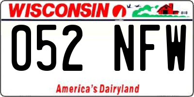 WI license plate 052NFW