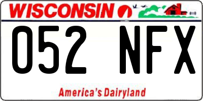 WI license plate 052NFX