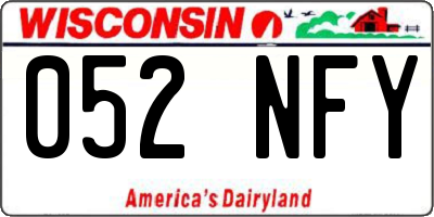 WI license plate 052NFY