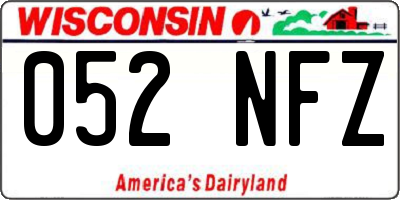 WI license plate 052NFZ