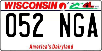 WI license plate 052NGA