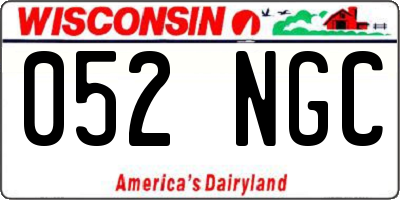 WI license plate 052NGC