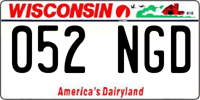 WI license plate 052NGD