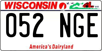 WI license plate 052NGE