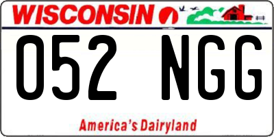 WI license plate 052NGG