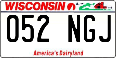 WI license plate 052NGJ