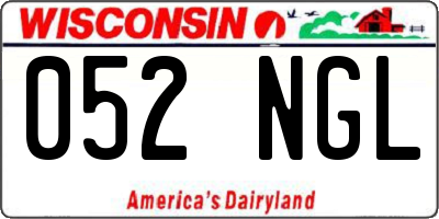 WI license plate 052NGL
