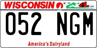 WI license plate 052NGM