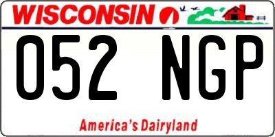 WI license plate 052NGP