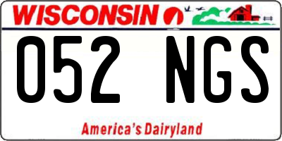 WI license plate 052NGS