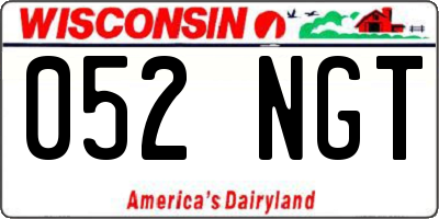 WI license plate 052NGT