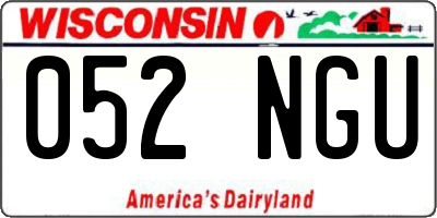 WI license plate 052NGU