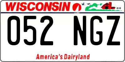 WI license plate 052NGZ